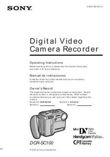 Sony DCR SC 100 E manual. Camera Instructions.